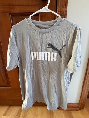 Puma Light Gray Tee with White Logo